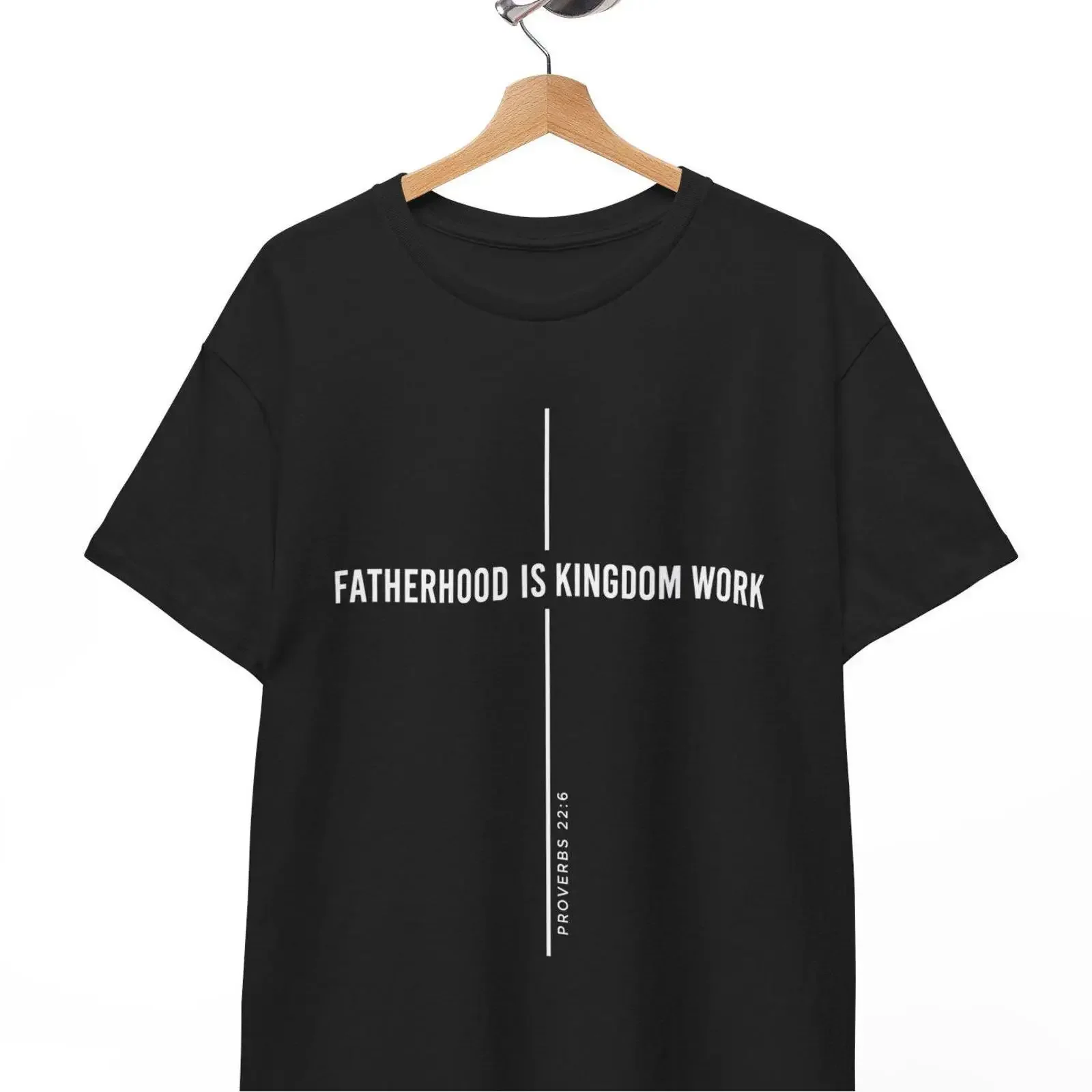 Fatherhood Is Kingdom Work T Shirt Christian Dad Fathers Day Faith Based Religious Daddy for Men vintage Washed Comfortable