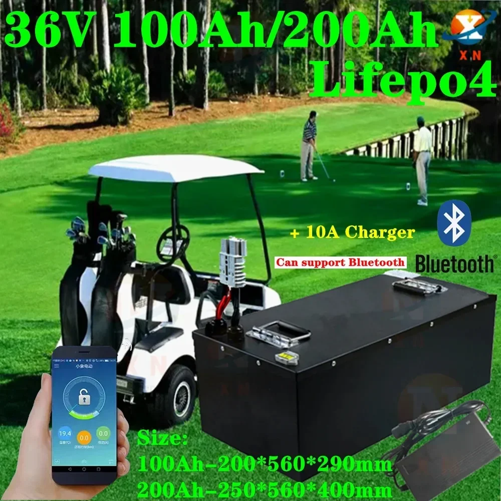 36V 100Ah 200Ah Batterie Trotinette Electrique Lifepo4 Battery for Travel Trailers Boat Trolling Motors Yachts Motorhomes