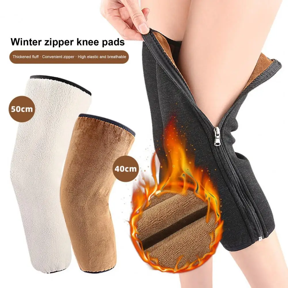 Insulated Knee Sleeves for Outdoor Activities Winter Knee Support Pads Thicken Fleece Lined Knee for Arthritic for Skiing