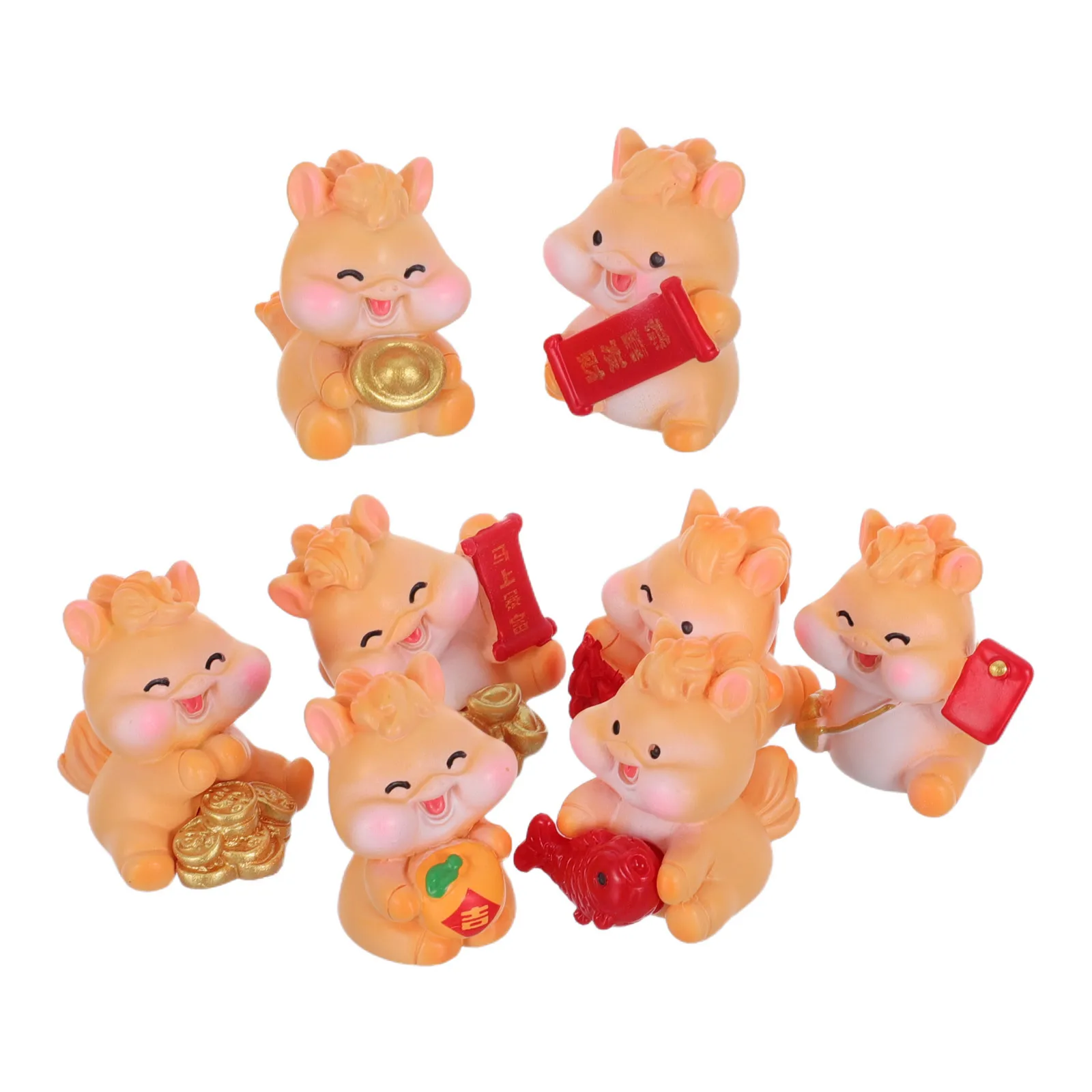 

2026 Chinese New Year Horse Decoration Resin Mini Zodiac Horse Statue for Desktop Dashboard Bonsai Fairy Garden Lunar