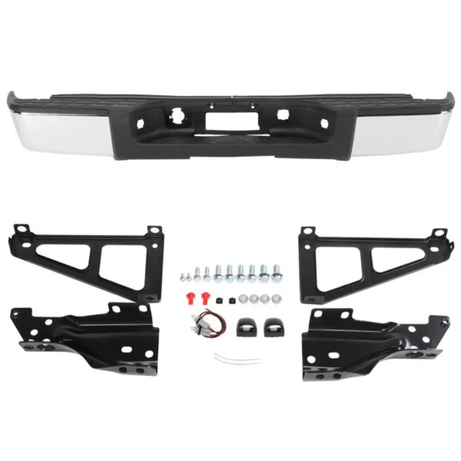 

Задний бампер Pickup Chevrolet Silverado 1500 20072013, серебристая сталь, без отверстия