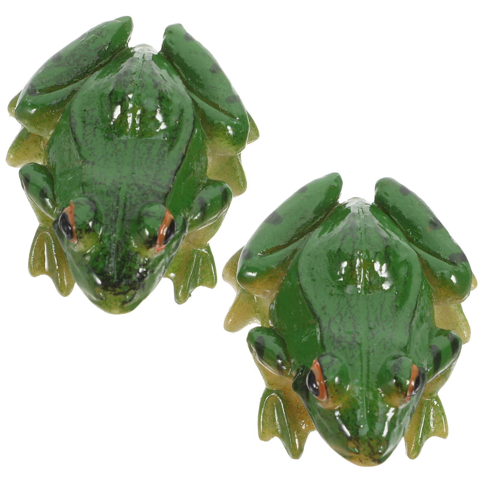 2 Pcs Micro Landscape Simulation Frog Ornament Kids Toys Frogs Adornments Decors Mini Figurines Resin Toddler