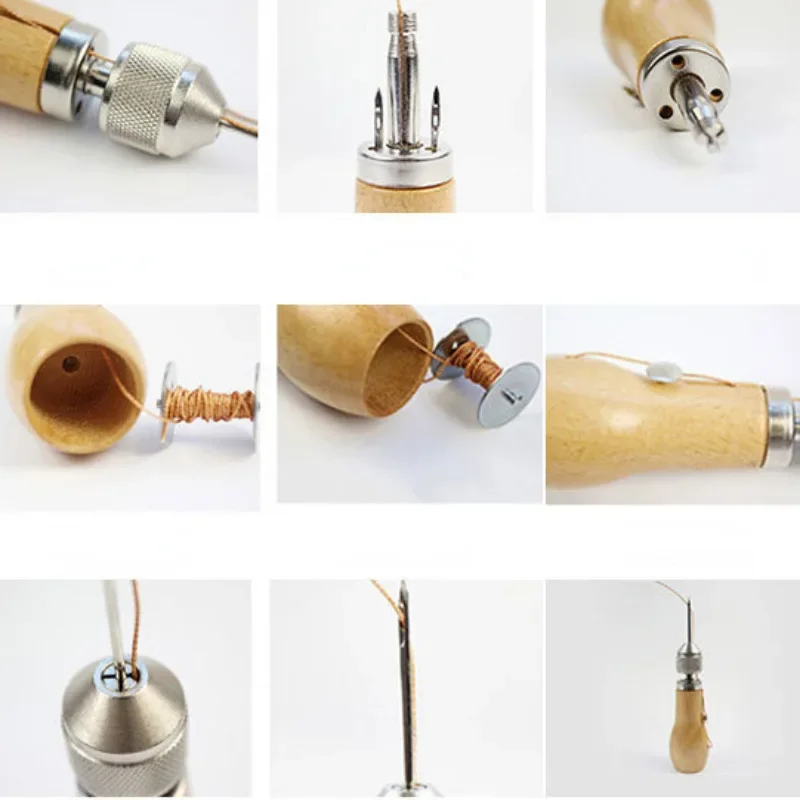 طقم مثقاب خياطة جلد ذاتي الصنع ، خيط مشمع ، أدوات خياطة يدوية ، مشغولات جلدية ، خياطة حافة ، شرائط حزام ، أدوات إصلاح قماش أحذية