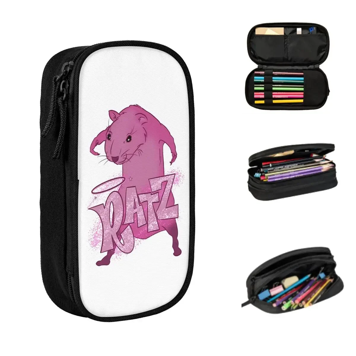 

RATZs PINK MOUSE Merch Pencil Cases Large Capacity Pen Bags Pen Box Pencil Pouch For Boys Girls Students Stationery School