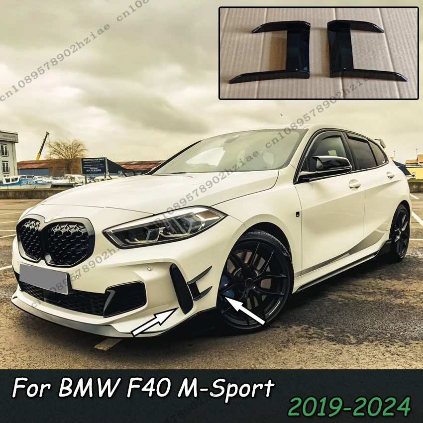 M Performance Style For BMW F40 M-Sport 118i 120d 128ti M135i XDrive 2019-2024 Front Bumper Side Splitter Air Vent Trim Spoiler