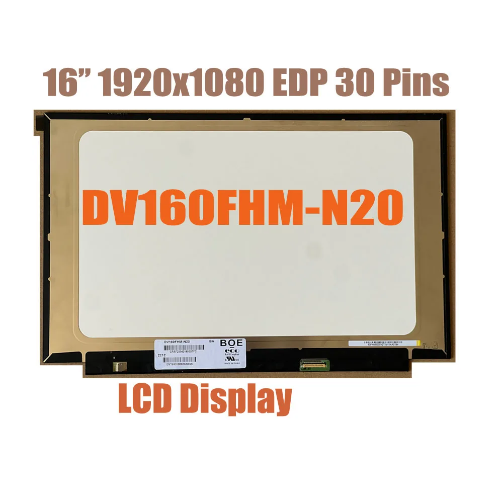 16.0'' DV160FHM-N20 Fit DV160FHM-N10 IPS Laptop LCD Screen Display Panel Matrix 1920x1080 30 Pins