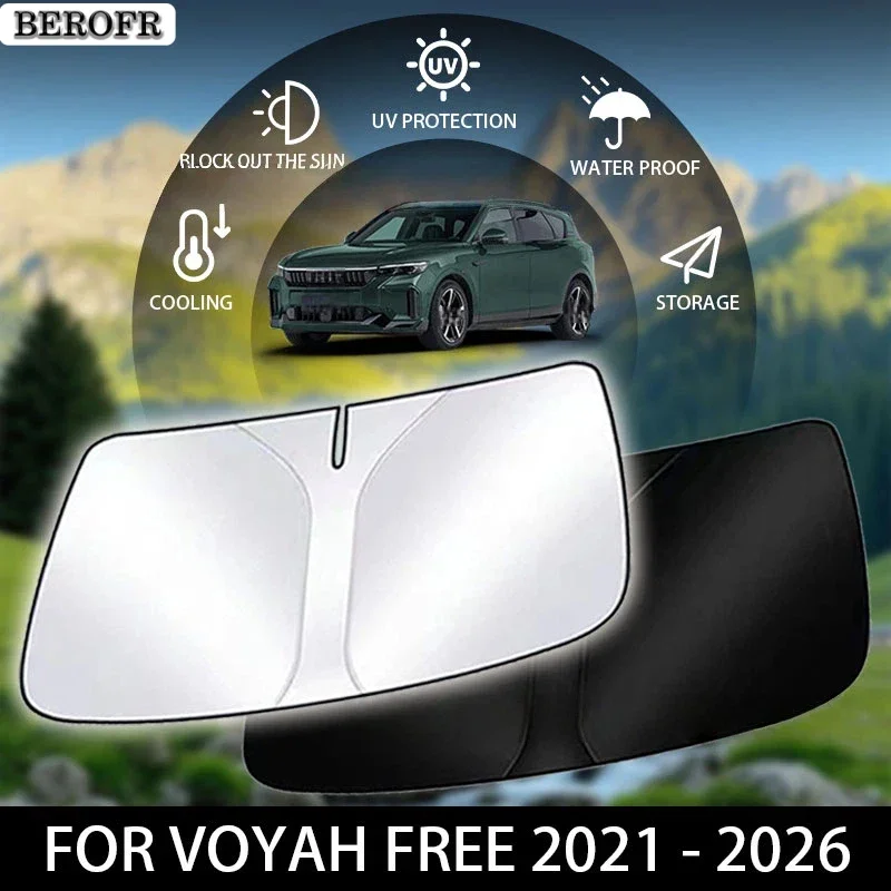 For Dongfeng Voyah Free 2022 Accessories 2021 - 2026 Car Window Sunshade Front Windshield Sun Visor Water Proof Protector Parts