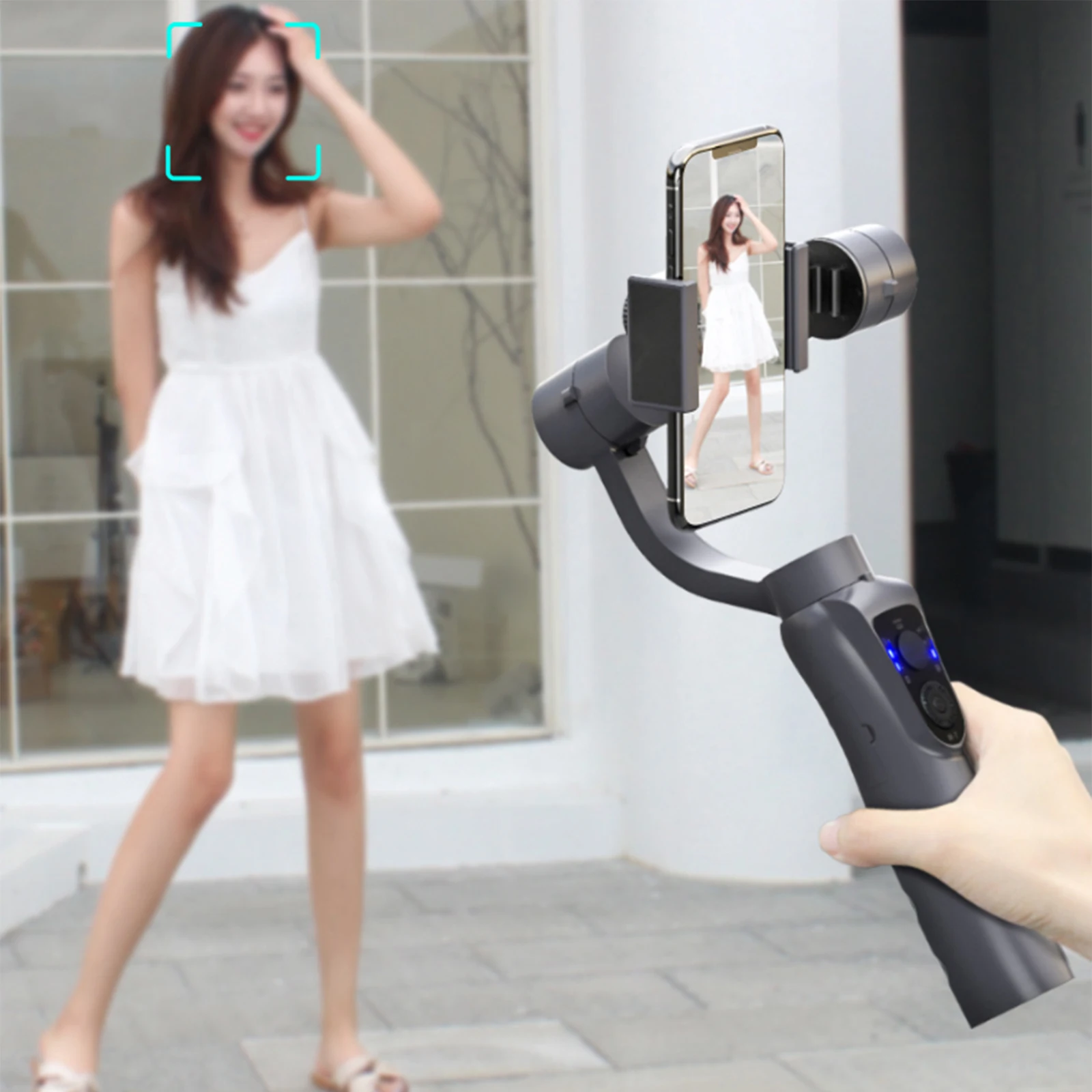 NULIER Mobile Phone Gimbal Smart Three-axis Anti-Shake Stabilizer Handheld Stand Face Tracking for Live Vlog Shooting