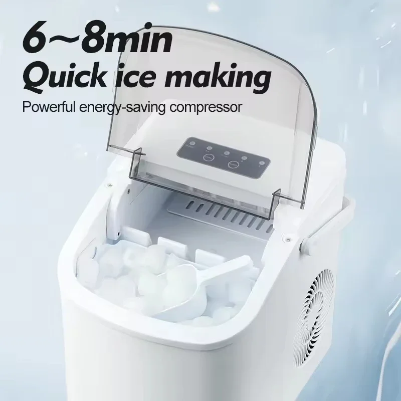 OYLP Mini Automatic Ice Maker - New Model for Commercial/Home Use, Tabletop Portable, Electric with Self-Cleaning Function,
