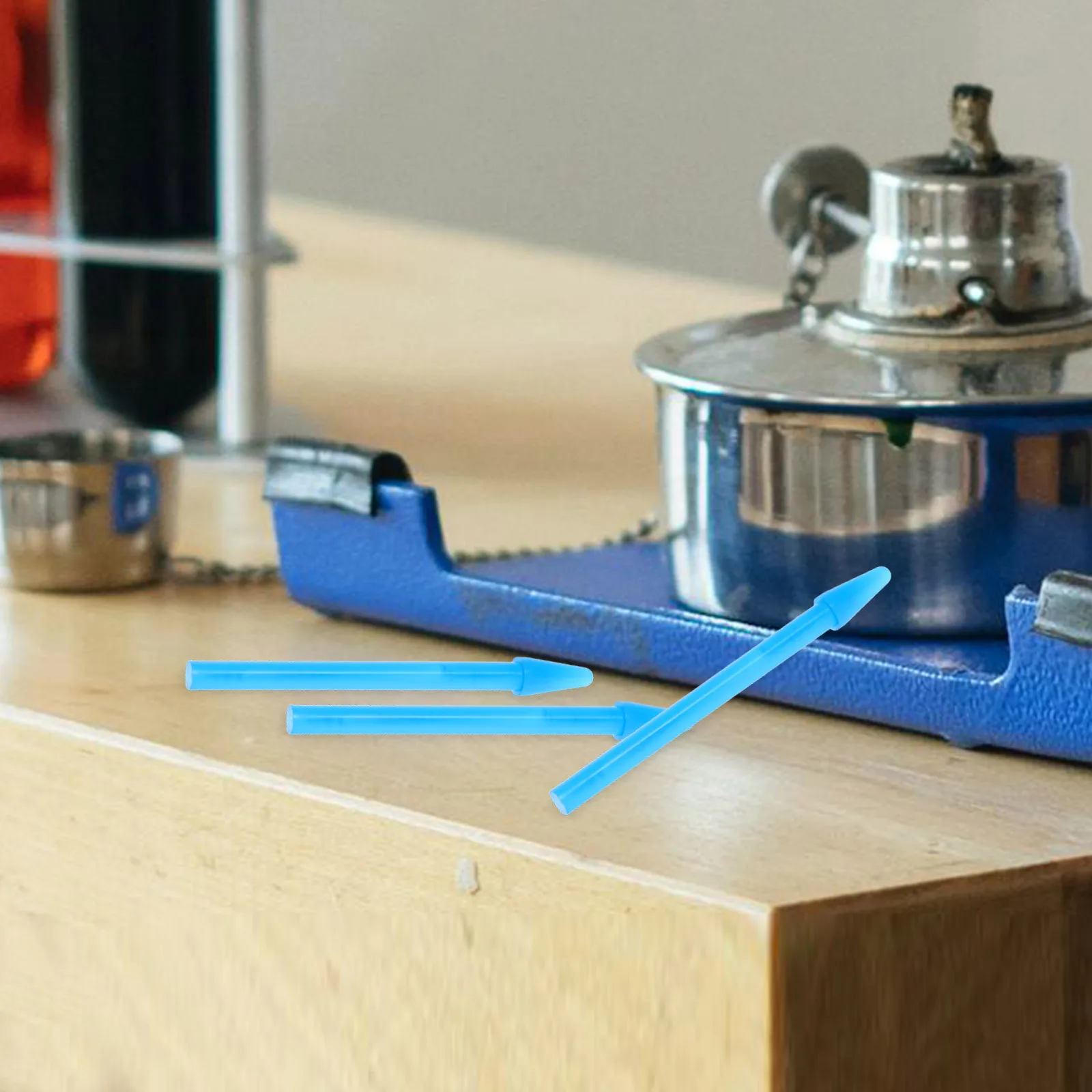 

100 Pcs Clear Graduated Mirco Test Tubes Glass Sample Stick Pointy Laboratory Grinding Pestle Blue Rods