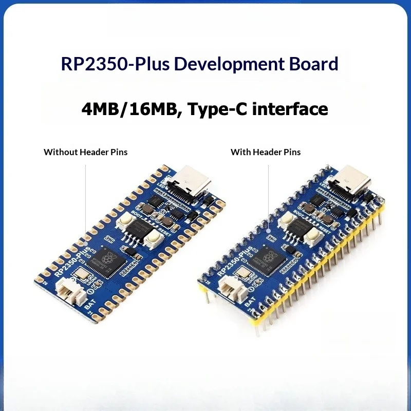 RP2350A Dual-Core Dual-Architecture Microcontroller Development Board, USB-C, 4MB/16MB Flash, Raspberry Pi Pico 2 Compatible