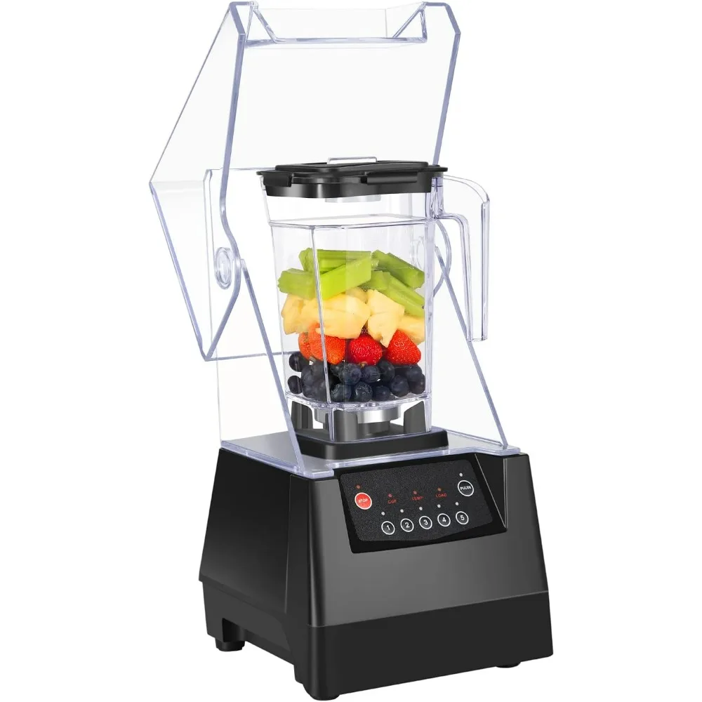 Super Quiet Commercial Blender with Soundproof Enclosure, Self-Cleaning 4D Blades for Ice Crushing, Smoothies and Puree