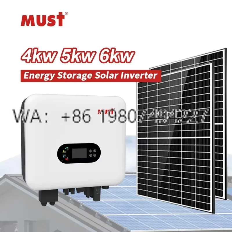 for MUST On Off Grid Tie Inverter 3.6KW 4KW 4.6KW 5KW 6KW 230V Single Phase Hybrid Pure Sine Wave With Mppt