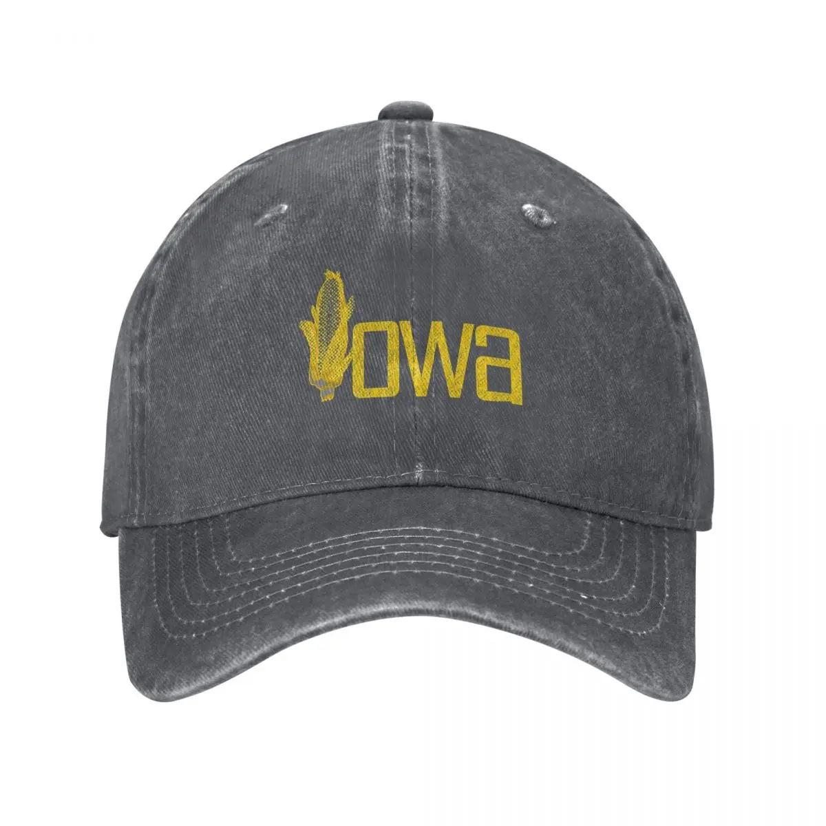 Iowa Corn - Iowa font yellow State of Native corncob popart Baseball Cap Cosplay Mens Women's