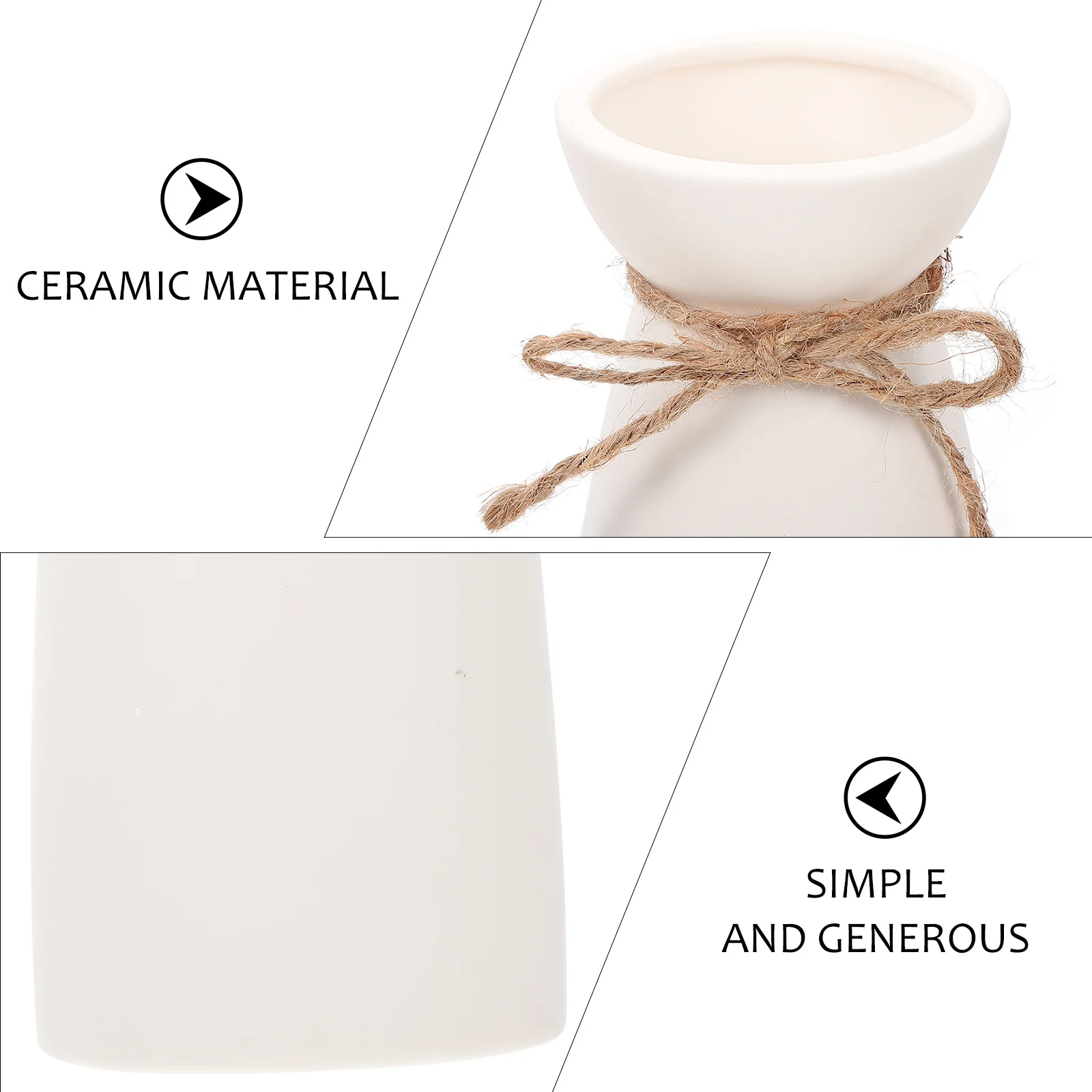 

1Pcs Water Cultivation Ceramic Flower Vase Simple Elegant Desktop Planter Office Home Decoration Ornament Ceramic Planter