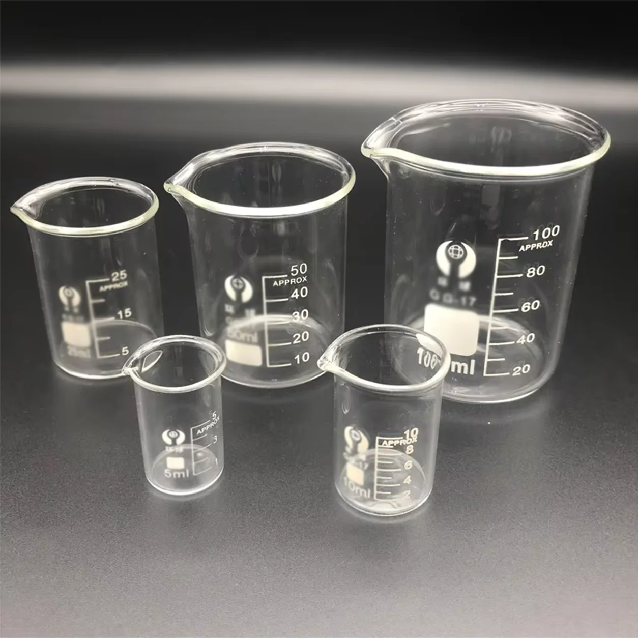 5/10/25/50/100mL Glass Beaker Laboratory Borosilicate Glass Measuring Cup