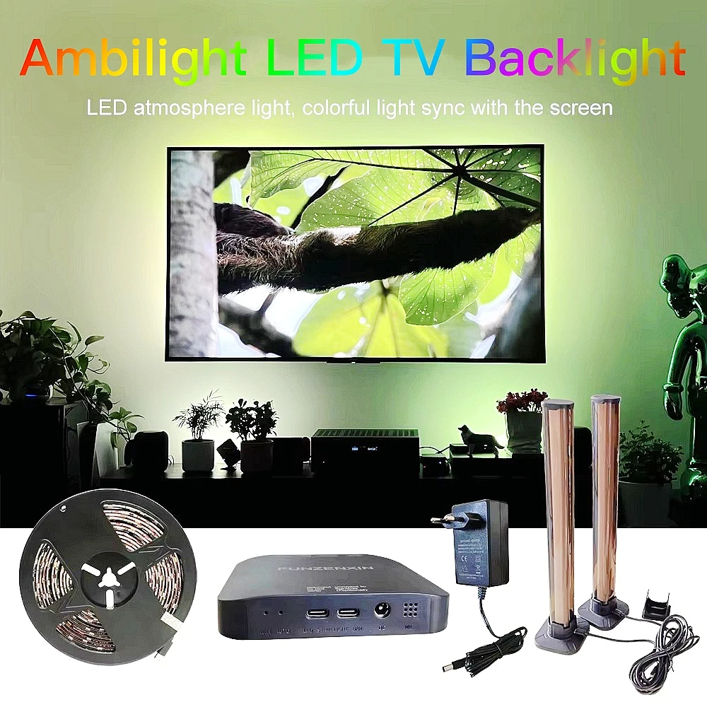 Smart Ambilight TV Led Backlight Fancy Leds 4K HDMI2.0 Device Sync Box WS2811 Strip RGB Fit For TV/PC/PS4/XBOX 24-85Inch Screen