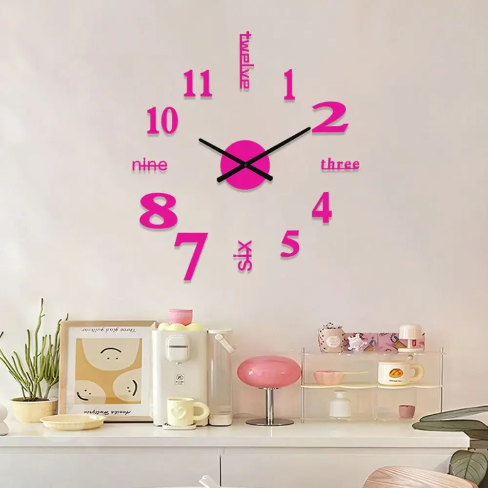 Creative Frameless Wall Clock DIY Wall Mechanism Night light Arrows Decal Wall Decoration Digital Wall Clock Living Room Office
