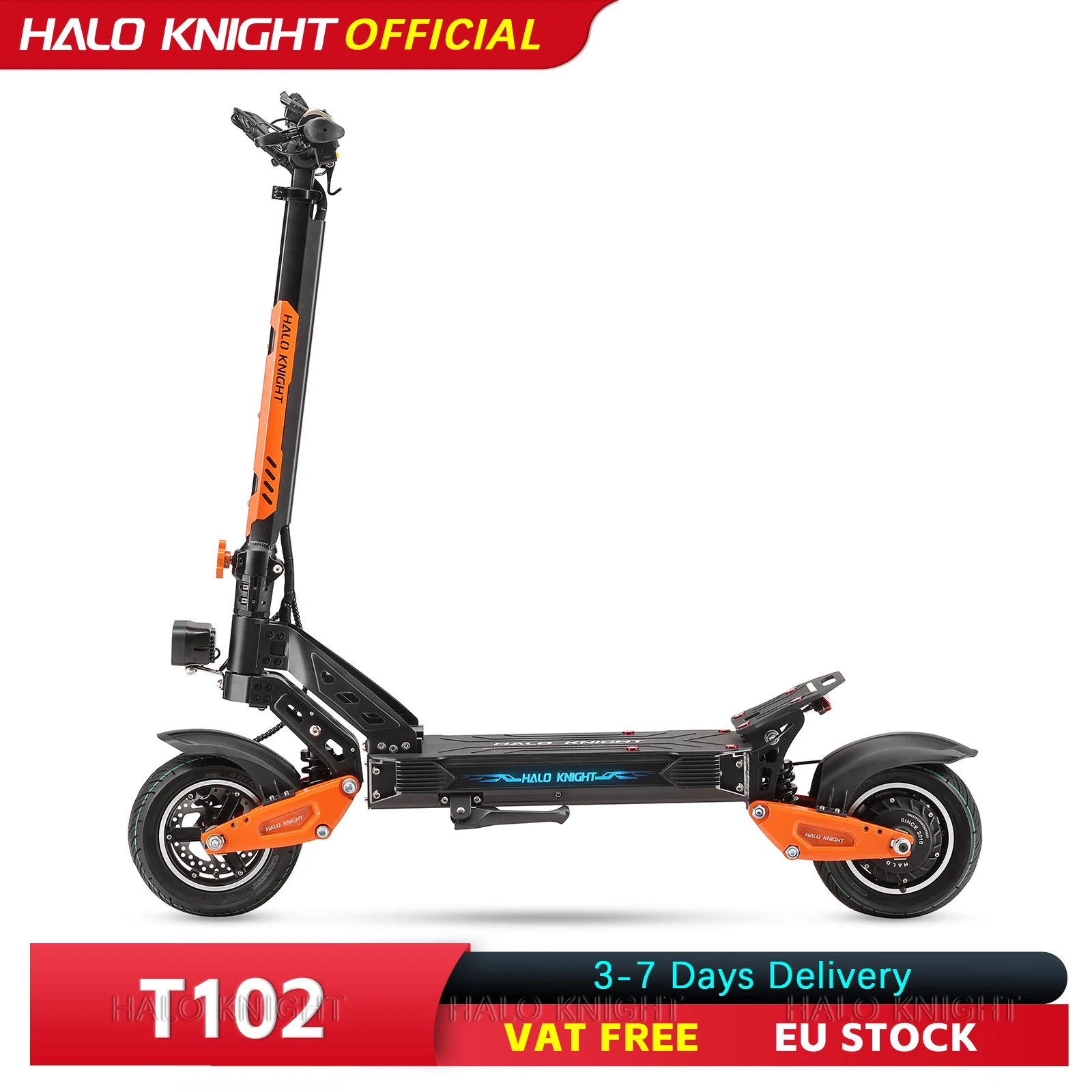 Trottinette électrique HALO KNIGHT T102, pas chère, 52V 1200W 21Ah, livraison gratuite, 50KM/H, trottinette électrique pliable pour adultes