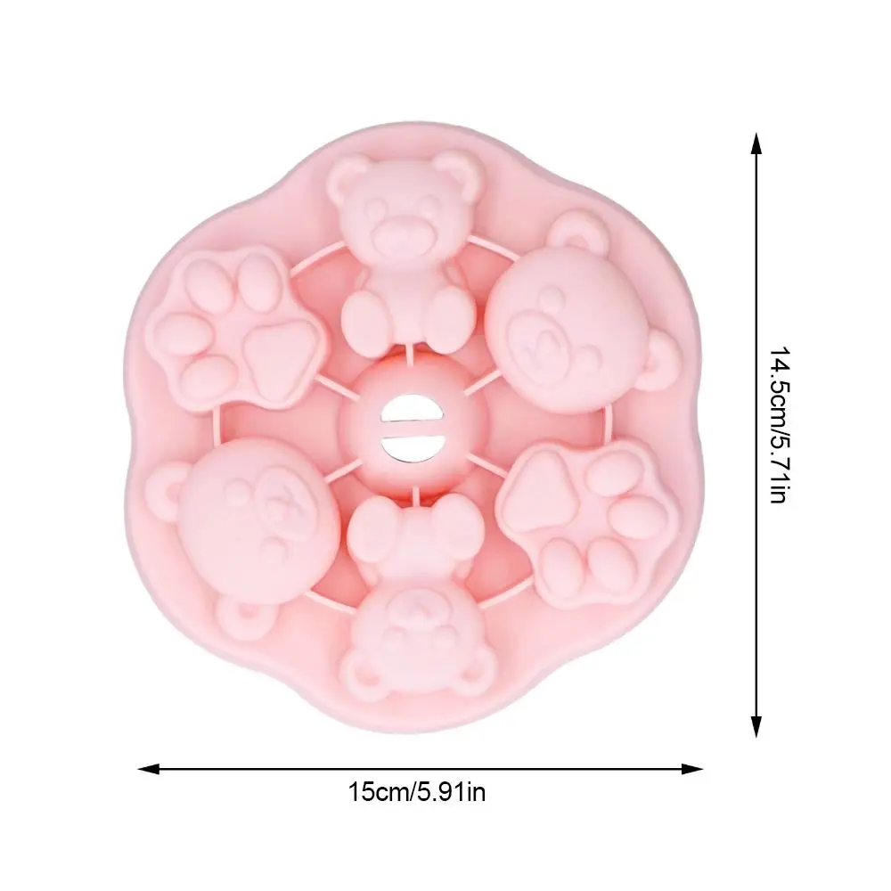Cute Silicone Ice Cube Tray With Lid Bear Cat Shape Pudding Mold Non-Stick Surface Cake Mould Home view 6
