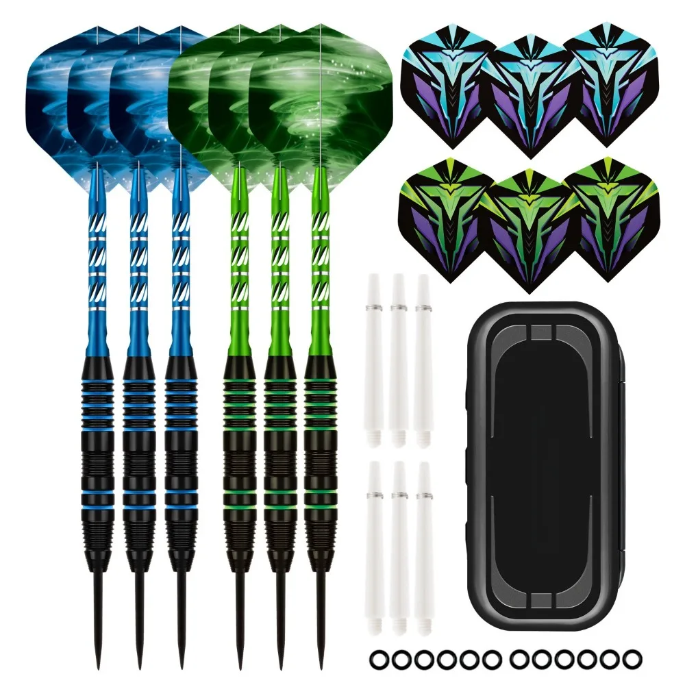 Updated 6pcs/set Tungsten Steel Needle Darts Gift Box Set with Grindstone for High-quality Dart Game Competition 22g