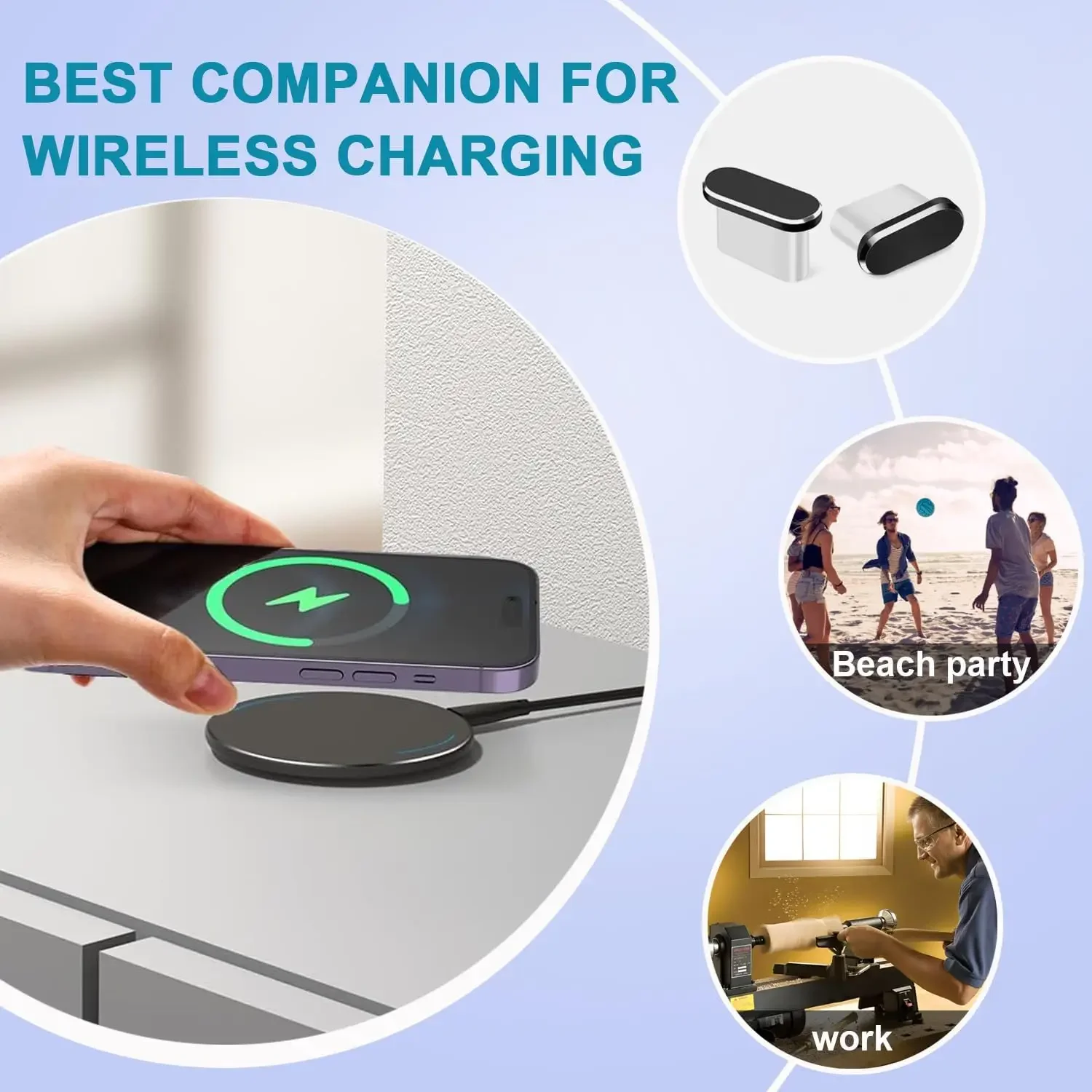 Picture 7: 1-5Pcs Metal USB Type C Dust Plug for IPhone 17 Pro Max 17 Air Mobile Phone Type-C Charging Port Protector Cover Cap Stopper