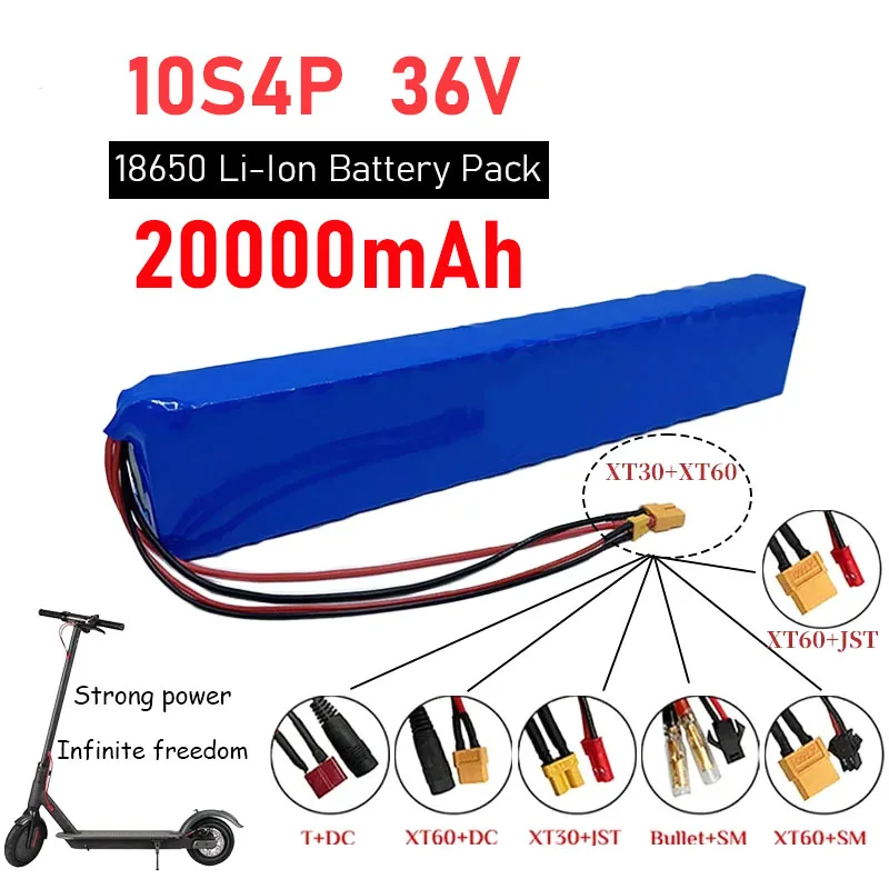 18650 20Ah 10S4P High-Power Rechargeable Lithium-Ion Battery with BMS, Electric Scooter Rechargeable Lithium Battery Pack