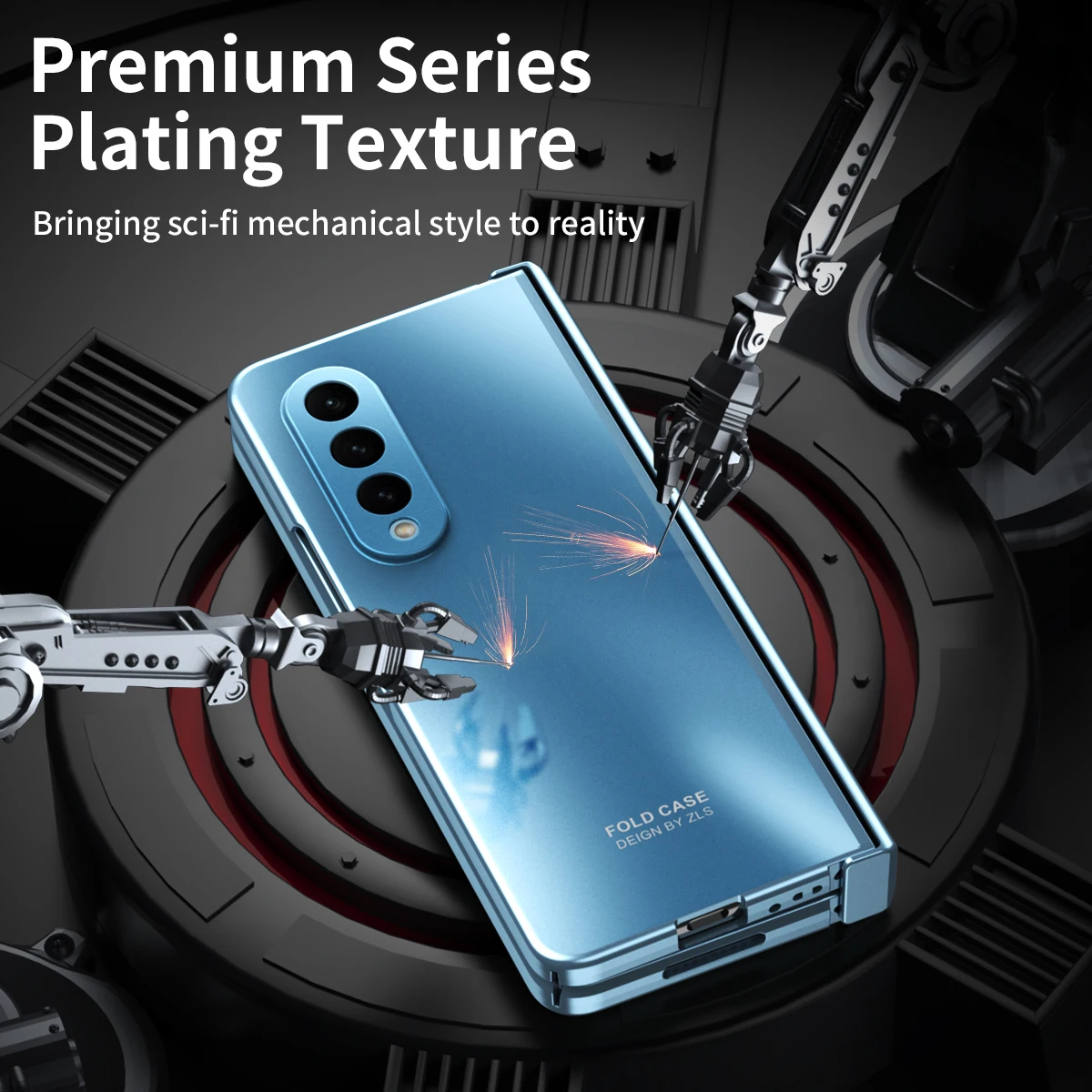360 Full-Bod Plating Hinge Case For Samsung Galaxy Z Fold 5 4 Shockproof Armor Camera Lens Protector Cover Z Fold 3 2 Coque