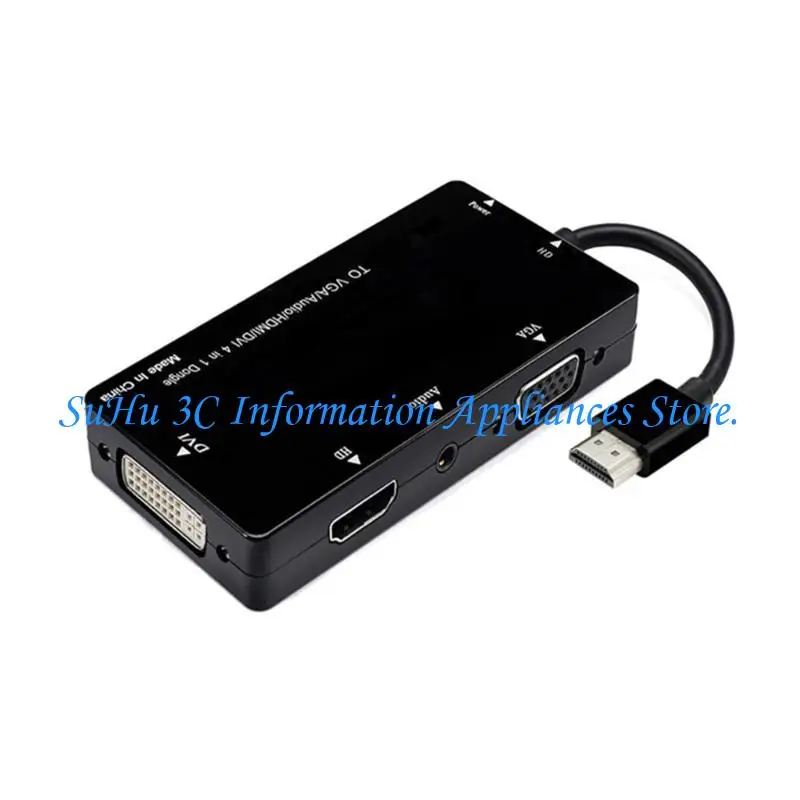 

Multiports HDMIcompatible DVI VGA Sound Converters Sync Display 1080P High Resolution