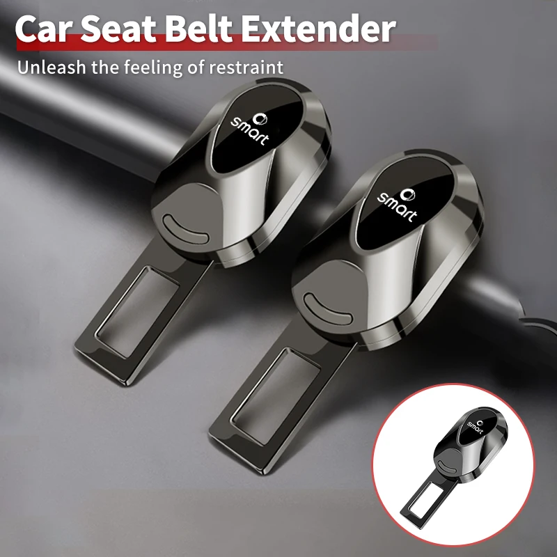 Car Seat Belt Extender Metal Safety Belt Buckle Clip Accessories For Smart Fortwo 451 450 453 Forfour EQ Cabrio Crossblade ROADS