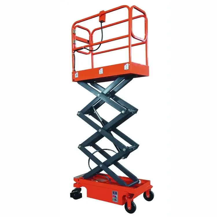 โปรโมชั่น Electric Lifter กรรไกรเคลื่อนย้ายได้ Lift Mobile Aerial Working Platform สําหรับทําความสะอาดเครื่องมือก่อสร้างและทําสวน