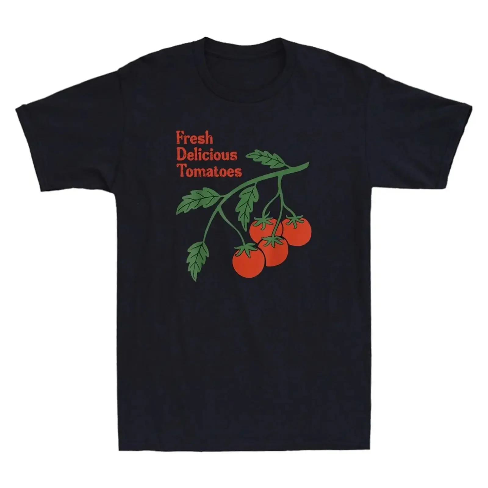 Fresh Delicious Tomatoes Funny Garden Vegetable Vintage Men's T Shirt vintage Washed Breathable Versatile Stretched