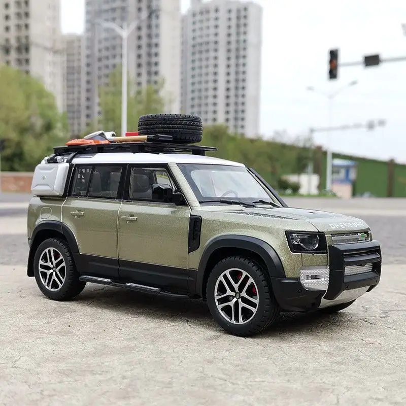 1/24 Range Rover Defender Alloy Car Model Diecast Metal Toy Off-road Vehicles Model Simulation Sound Light Collection Kids Gifts