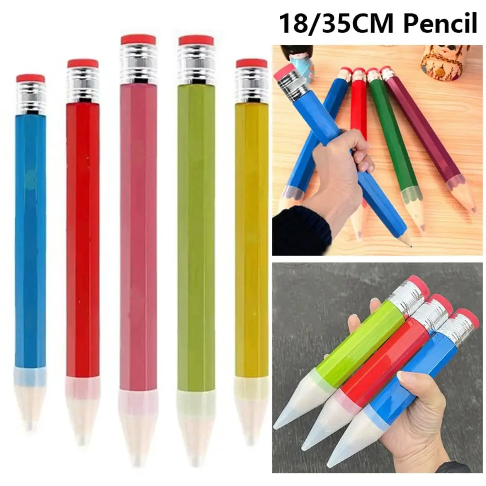 Fashion Wooden Giant Pencil 18/35CM With Eraser Large Wood Pencil Novelty Toy Performance Prop Stationery Pencil Student