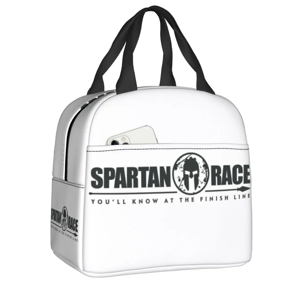 Custom Spartan Race Sparta Spirit Insulated Lunch Bag for School Office Portable Thermal Cooler Lunch Box Women Kids