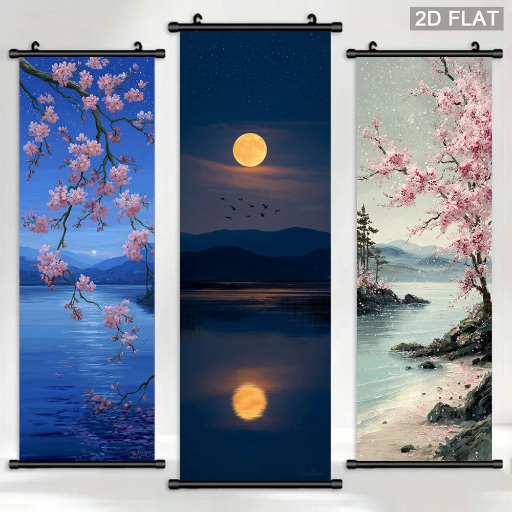 Moonlight Cherry Blossom Tapes - Wall Scroll Tapestry recension och pris