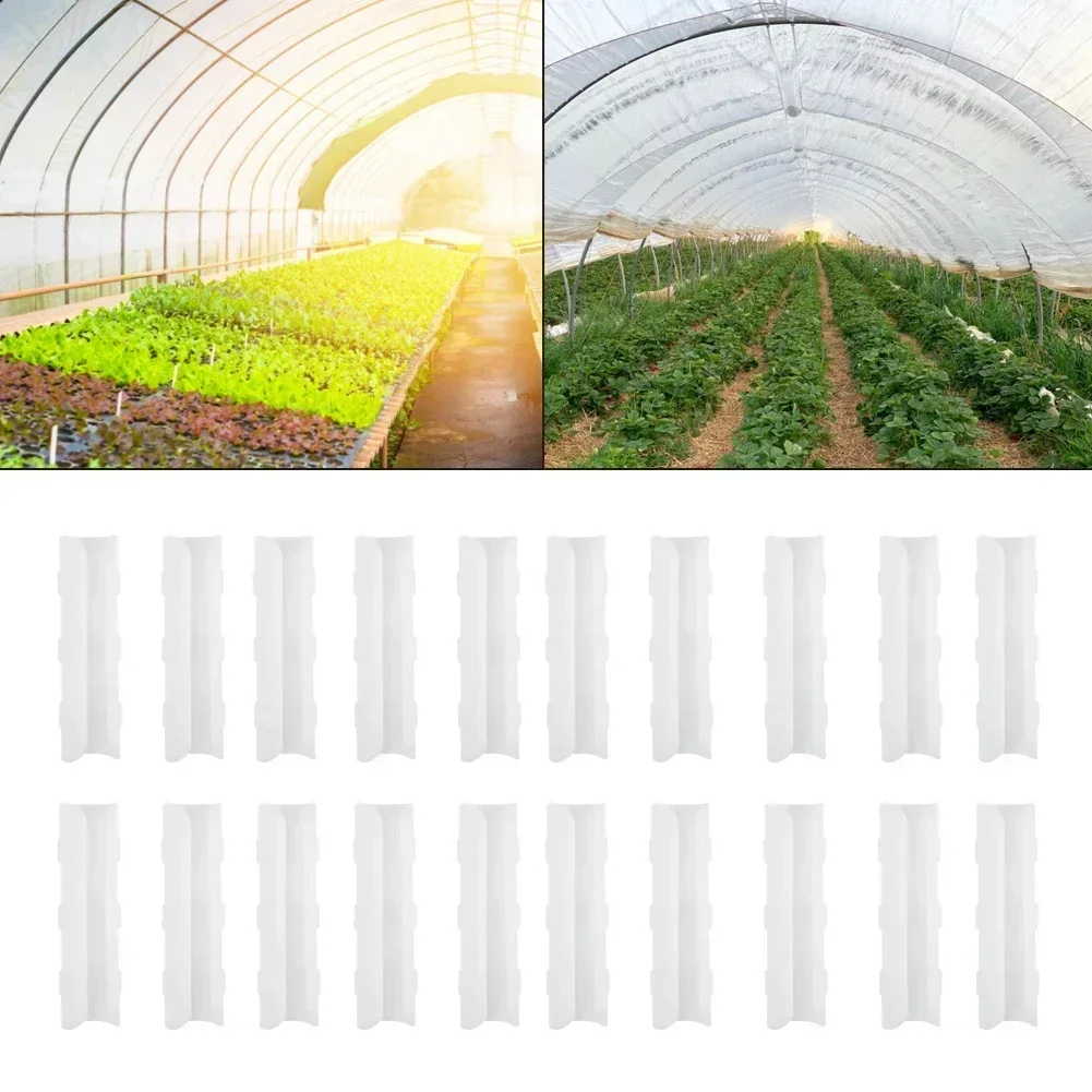 

Tunnel Hoop Clips Pipe Clamps 20PCS Temperature Resistant White Anti Rust Greenhouse Shed Film Reliable Practical