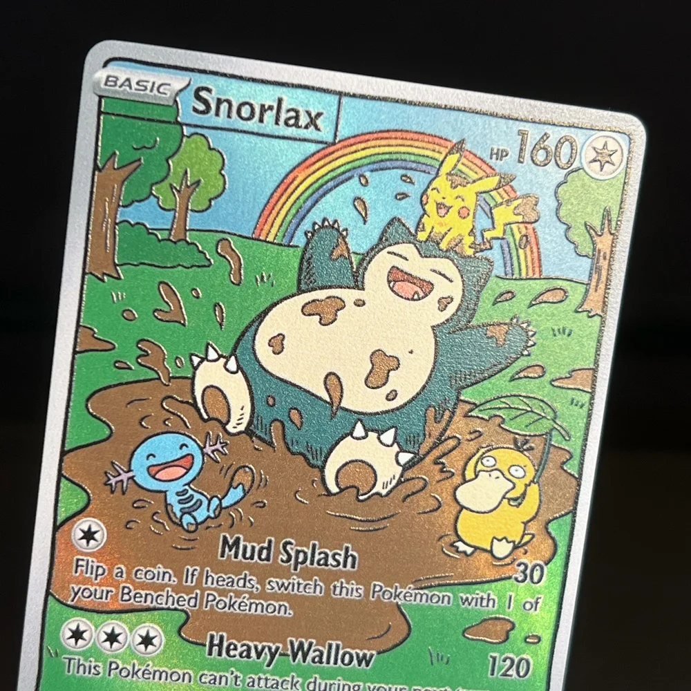 Pokemon PTCG Cards Oil Painting Style Slowpoke Marshtomp Wooper Squirtle Snorlax Collection Cards Rare Holo Card Pokemon Gift view 5