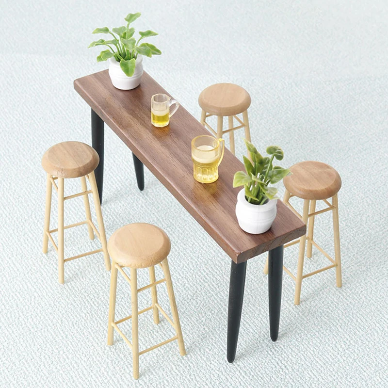 جديد 1:12 دمية طاولة شاي صغيرة طاولة القهوة نموذج دمية زخرفة الأثاث بيت الدمى المشهد الصغير البناء الدعائم #2