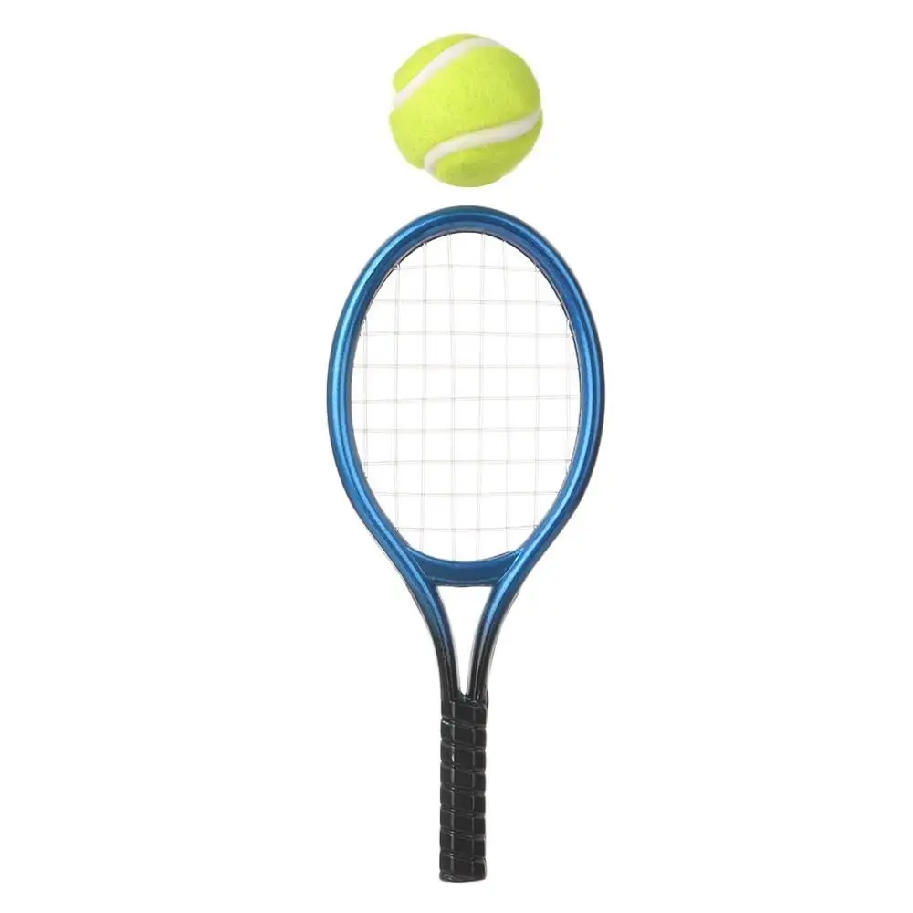 4PCS/Set 1/6 1/12 Gift Photo Props  Tennis Racket kits Miniature Racquet Ball Bag Dollhouse Accessories Sport Equipment Set