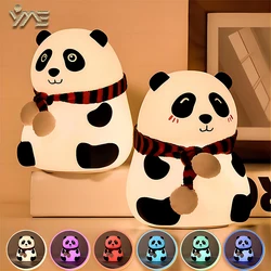 LED Panda Lâmpada De Silicone, Recarregável Proteção Para os Olhos, Pat Night Lights, Escurecimento Do Sono, Lâmpada De Cabeceira, Presente De Aniversário, Decoração Do Quarto