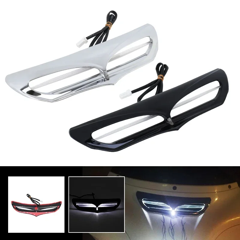 For Harley Touring Electra Street Glide Tri Glide Ultra 2014–2022 Motorcycle LED Light Batwing Fairing Vent Trim Accent Parts