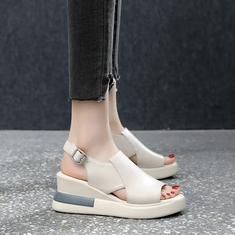 Wedge Platform Sandals Fashion Retro Romen Beach Shoes Ladies Casual Peep Toe Soft Comfortable Sandalias De Mujer 2023