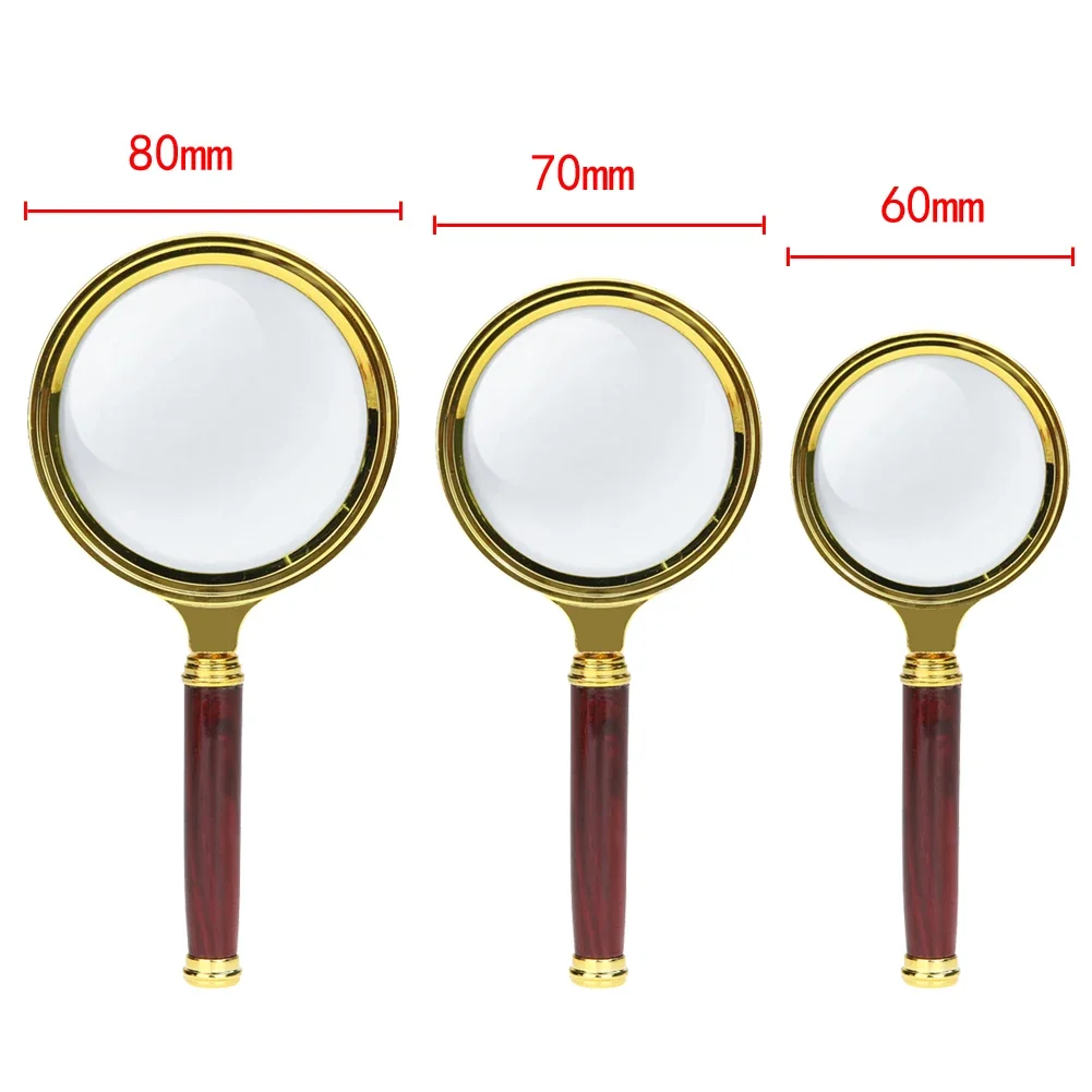 10X Foldable Handheld Magnifier Mini Pocket Microscope Reading Magnifying Glass Lens Jewelry Loupe 90mm 80mm 70mm 60mm