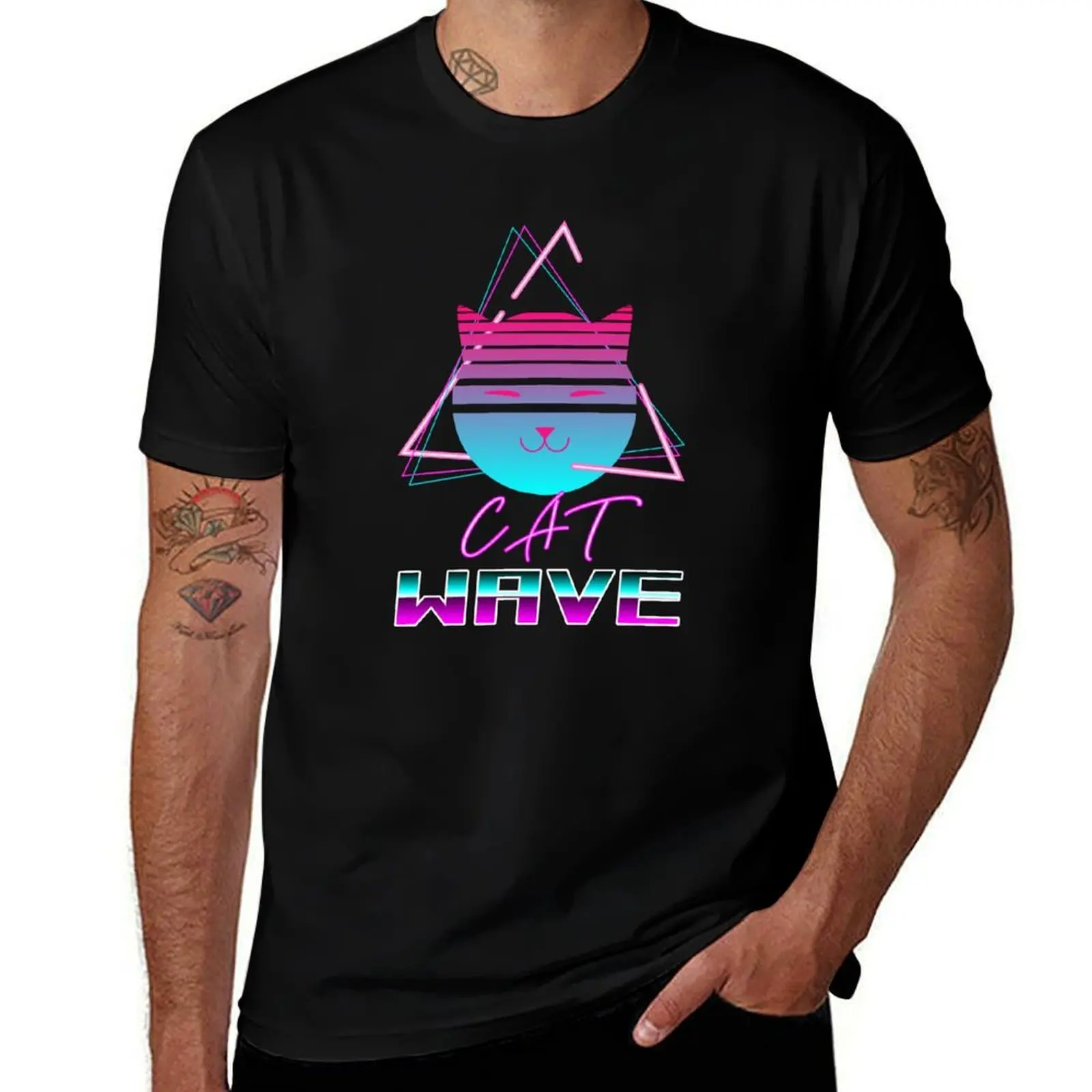 

Catwave cats synthwave retrowave vaporwave motif T-Shirt t shirt for man T-Shirt