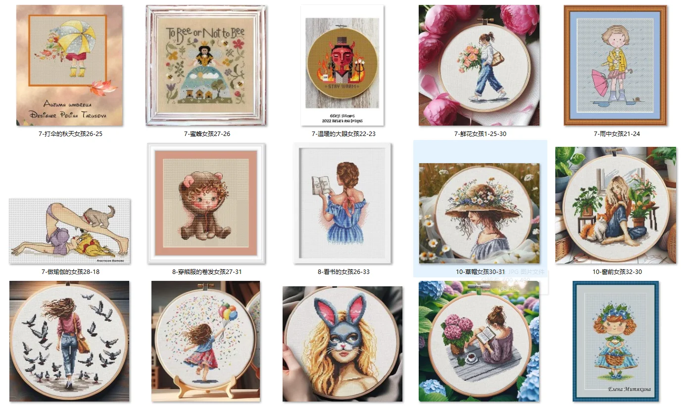 Lavender Girl Cross Stitch Kit, Tecido Metálico Pano, Material Bordado à Mão, 15, 34-34, 28ct, 32ct, 14ct