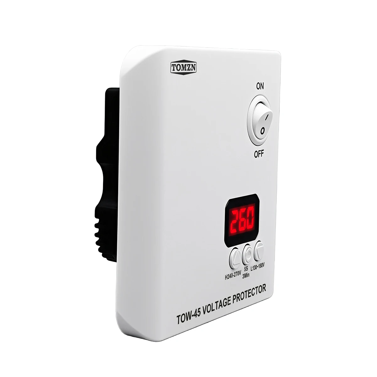 TOMZN Voltage Protector ON/OFF Control Adjustable Over And Under Voltage Protection AC220V 45A Delay ON 5S-180S For Household