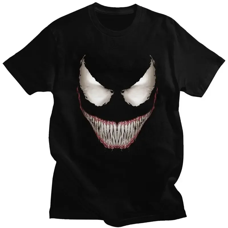 

Venom Smile Tshirt Men Short Sleeved Streetwear T Shirt Urban T-shirt Loose Fit Cotton Tees Clothes