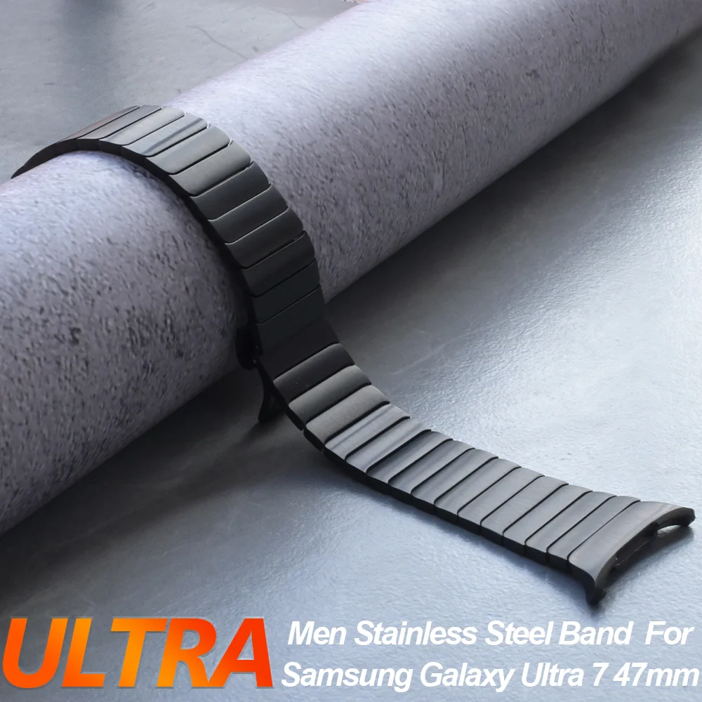 Cinturino in metallo da uomo d'affari per Samsung Galaxy Ultra Watch 7 47mm No Gaps Bracciale a maglie di lusso per GALAXY ULTRA 47MM Loop Band Belt