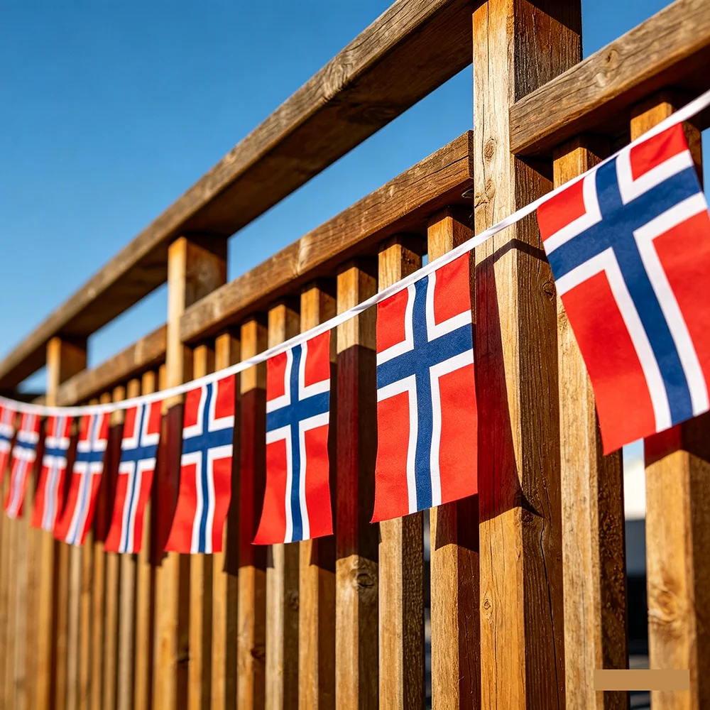 （TIKI FLAG）Norway bunting flags 14x21cm 20pcs/lot Pennant Norway String Banner Festival Party Holiday for decoration